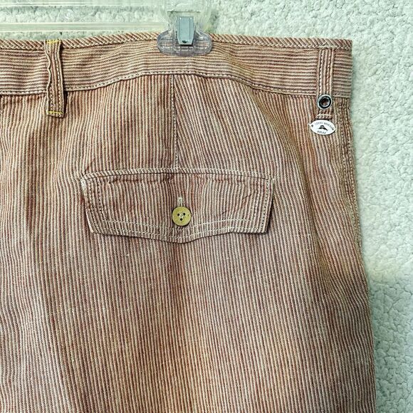 Tommy Bahama Mens Relax Shorts Red Stripe 100% Linen Size 40 - Picture 12 of 16